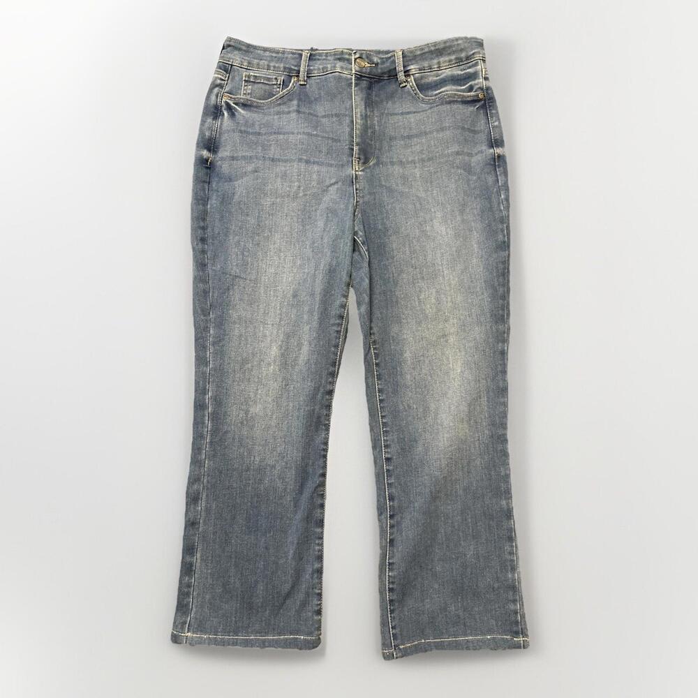NYDJ Jeans Womens 14 Blue Denim Curves 360 High Rise‎ Bootcut Stretch 34x24